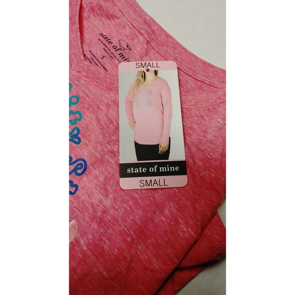 NWT State of Mine Pink Wyoming Pink Scoop-Neck Shirt Small - Picture 2 of 2